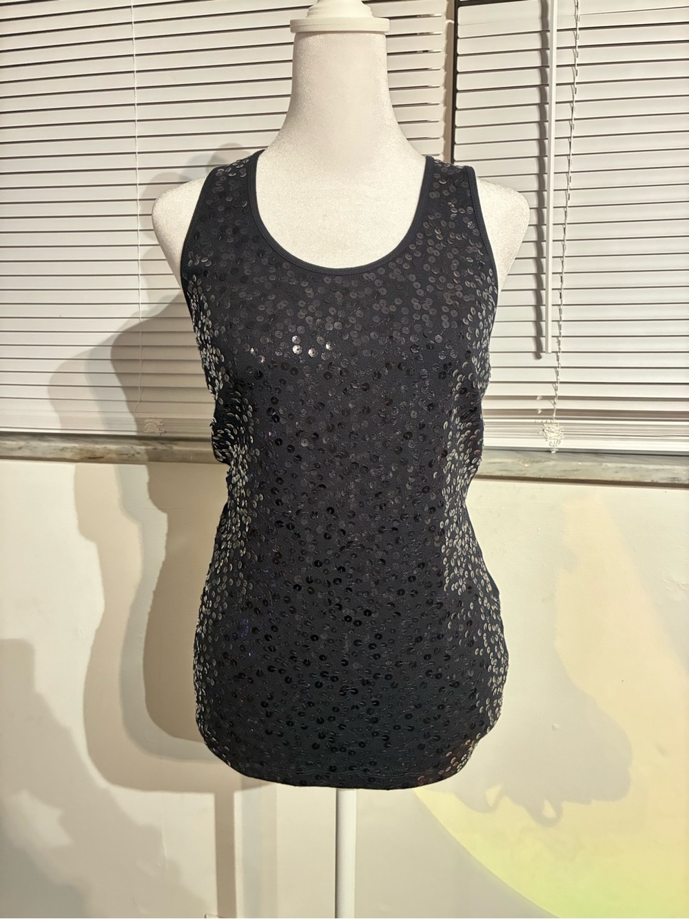 Apt. 9 Black Sequin Tank Top